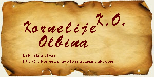 Kornelije Olbina vizit kartica